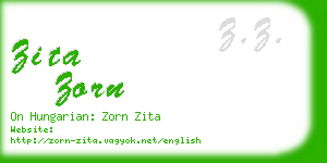 zita zorn business card